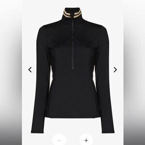 Goldbergh Diane Ski Pully Black Thermal Base Layer with Gold Collar size XS